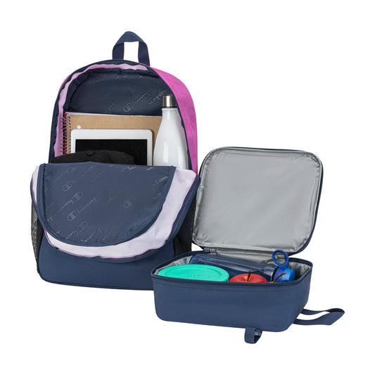 Champion Kids' Mode Lunch Kit & Backpack Combo in Navy/Pink