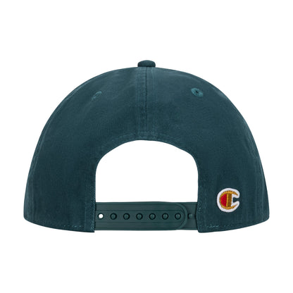 Champion Laurel Shield Flat Brim Adjustable Hat in Dark Green
