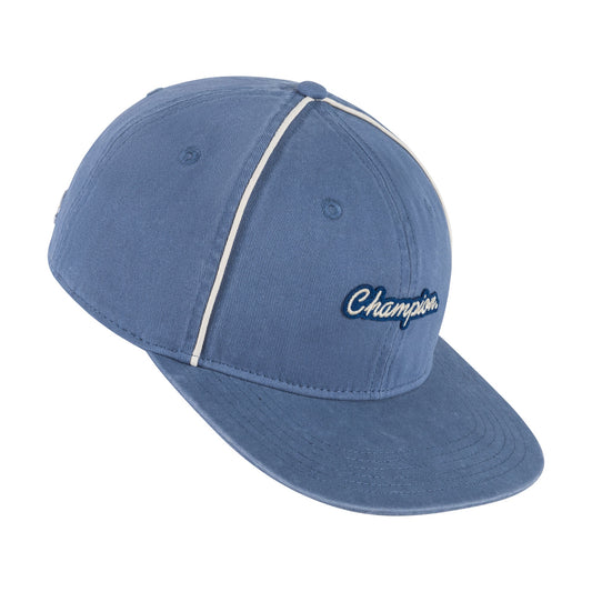 Champion Alt Script Flat Brim Adjustable Hat in Seven Seas Blue