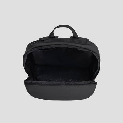 The Champion System Backpack is shown open against a plain gray background, displaying its empty main compartment with a visible zipper and handle, as well as multiple storage compartments for easy organization.