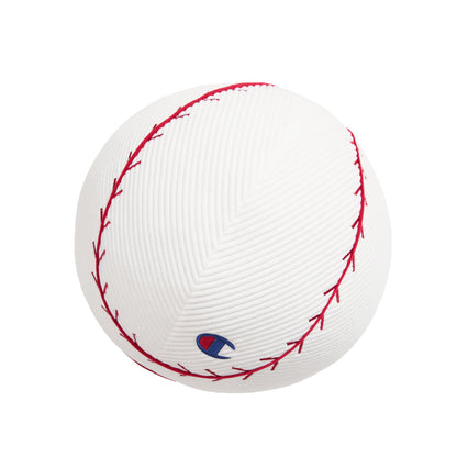The Champion Sport Shaped Pillows—a white, textured baseball-shaped pillow with red stitching and a small blue and red Champion logo near the seam—make the perfect decorative accent for any space.